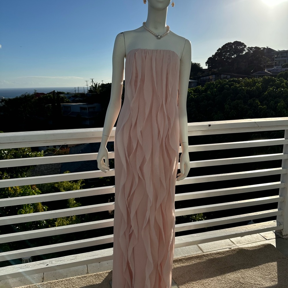 Elegant Strapless Blush Dress
